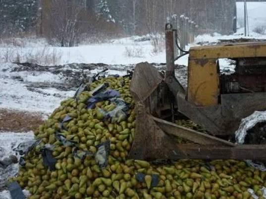 Груши из Ливании и Танзании захоронили в измельченном виде