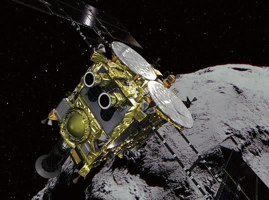Японская космическая станция «Хаябуса-2» сбросила бомбу на Колобка с астероида Рюга